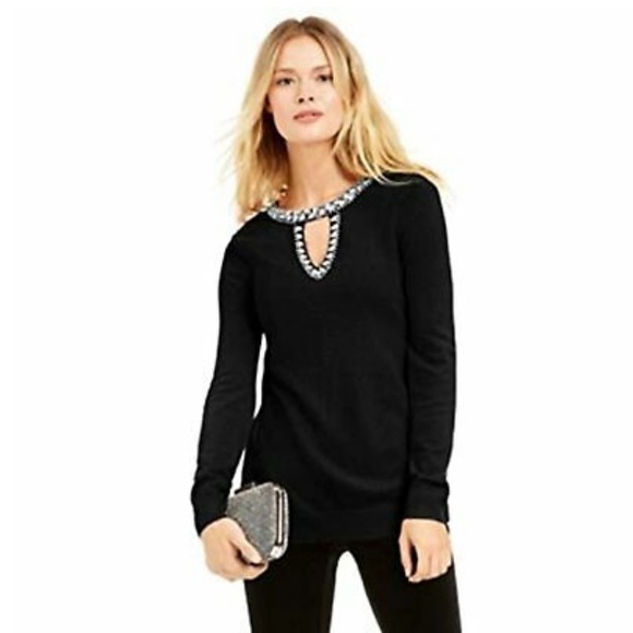 Inc International Concepts Womens Embellished Keyhole Sweater Red Size 1x main image 1